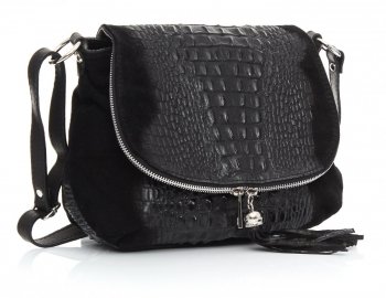 Bőr táska levéltáska Genuine Leather fekete 424