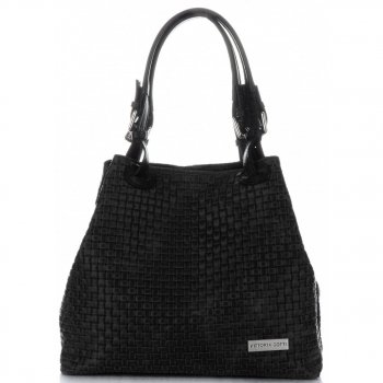 Bőr táska shopper bag Vittoria Gotti fekete V80047