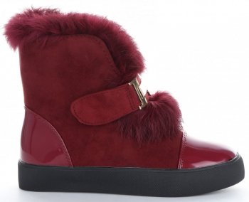 női hócsizma Crystal Shoes bordó KB043