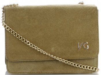 Bőr táska levéltáska Vittoria Gotti zöld V3084OD