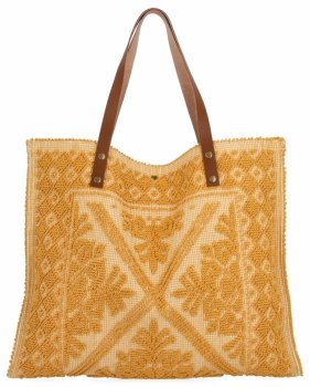 Olasz Shopper Táska Divatos Mintákkal 5887 Sárga