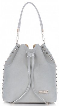 Bőr táska shopper bag Vittoria Gotti világosszürke V3020