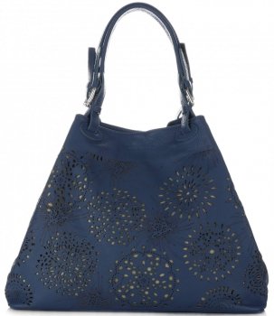 Bőr táska shopper bag Vittoria Gotti tengerkék V8913