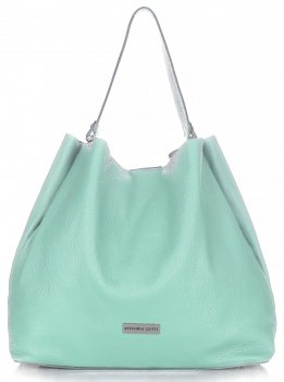 Bőr táska shopper bag Vittoria Gotti menta V230