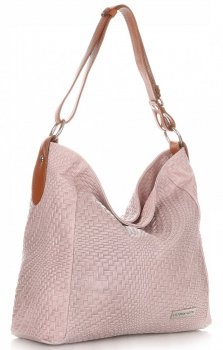Bőr táska shopper bag Vittoria Gotti púderrózsaszín V2054