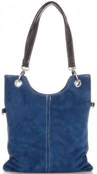 Bőr táska levéltáska Genuine Leather kék 222