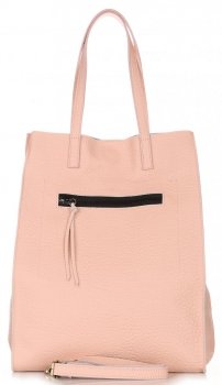 Bőr táska shopper bag Vittoria Gotti púderrózsaszín V8622