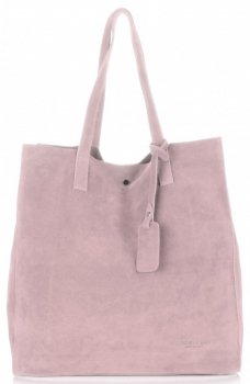 Bőr táska shopper bag Vittoria Gotti púderrózsaszín V205454
