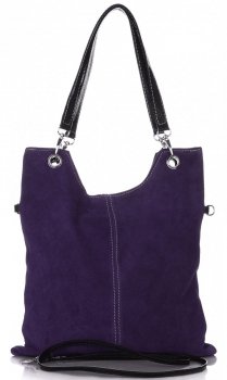 Bőr táska levéltáska Genuine Leather ibolya 517