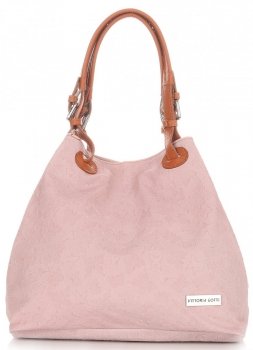 Bőr táska shopper bag Vittoria Gotti púderrózsaszín V2050