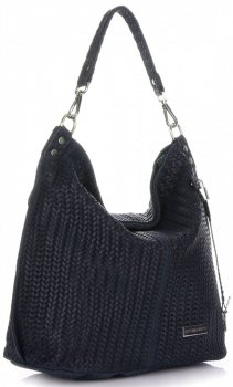 Bőr táska shopper bag Vittoria Gotti tengerkék V80051