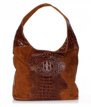 Bőr táska shopper bag Vera Pelle barna A1