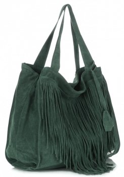 Bőr táska shopper bag Vittoria Gotti palackzöld V6048