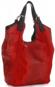 Bőr táska shopper bag Vera Pelle piros 9551