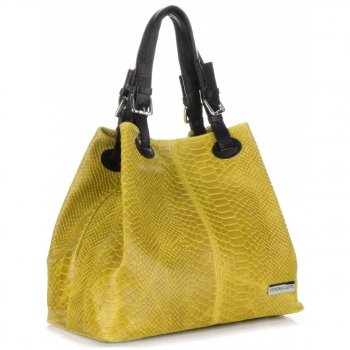 Bőr táska shopper bag Vittoria Gotti sárga V2L