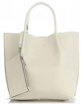 Bőr táska shopper bag Vittoria Gotti bézs V355