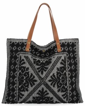 Olasz Shopper Táska Divatos Mintákkal 5887 Fekete