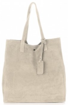 Bőr táska shopper bag Vittoria Gotti bézs V205454