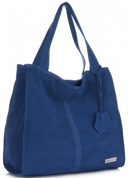 Bőr táska shopper bag Vittoria Gotti kék V501