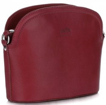 Bőr táska levéltáska Genuine Leather bordó E4098