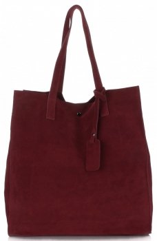 Bőr táska shopper bag Vittoria Gotti bordó V205454
