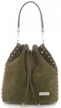 Bőr táska shopper bag Vittoria Gotti zöld V3020