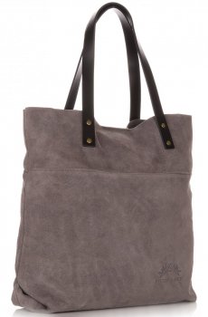 Bőr táska shopper bag Vittoria Gotti szürke V8267