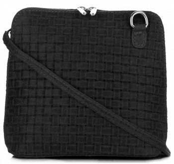 Bőr táska levéltáska Genuine Leather fekete A7