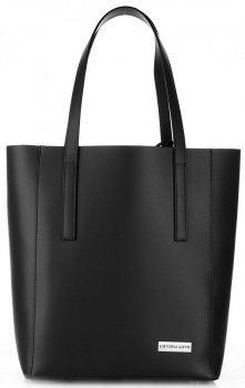 Bőr táska shopper bag Vittoria Gotti fekete V3121