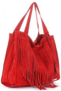 Bőr táska shopper bag Vittoria Gotti piros V6048