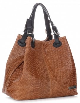 Bőr táska shopper bag Vittoria Gotti vörös V2L