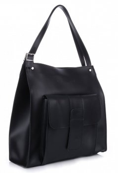Bőr táska shopper bag Vittoria Gotti fekete 8286
