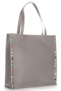 Bőr táska shopper bag Genuine Leather szürke 5013