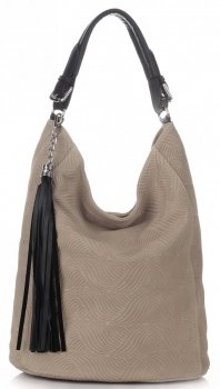Bőr táska shopper bag Genuine Leather földszínű G100