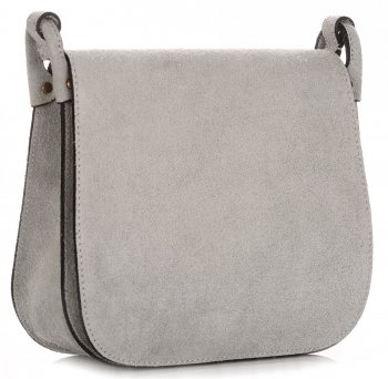 Bőr táska levéltáska Genuine Leather világosszürke 0003