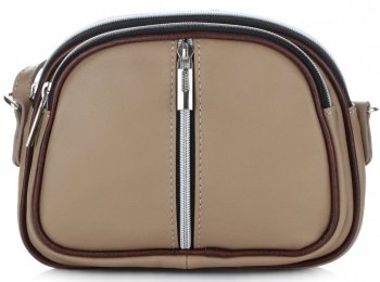 Bőr táska levéltáska Genuine Leather sötét bézs 333