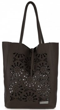 Bőr táska shopper bag Vittoria Gotti csokoládé V577