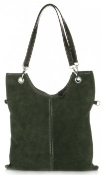 Bőr táska levéltáska Genuine Leather palackzöld 517