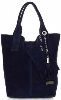 Bőr táska shopper bag Vittoria Gotti tengerkék V5190