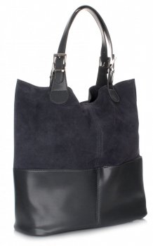 Bőr táska shopper bag Genuine Leather szürke 605