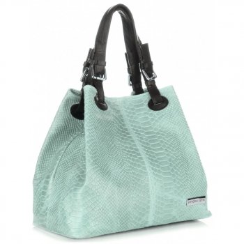 Bőr táska shopper bag Vittoria Gotti menta V2L