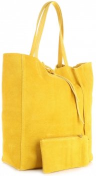 Bőr táska shopper bag Vera Pelle sárga 601