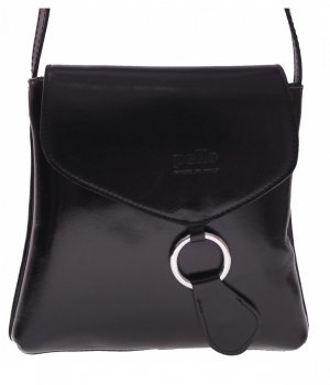 Bőr táska levéltáska Genuine Leather fekete 6021