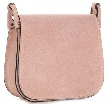 Bőr táska levéltáska Genuine Leather púderrózsaszín 0003