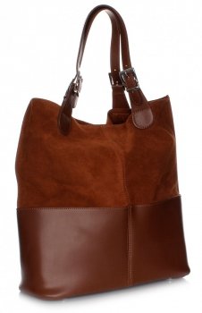 Bőr táska shopper bag Genuine Leather barna 605