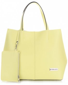 Bőr táska shopper bag Vittoria Gotti lime V8