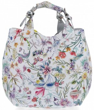 Bőr táska shopper bag Vittoria Gotti fehér V216F
