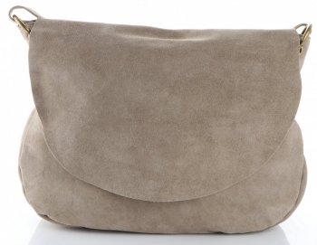 Bőr táska levéltáska Genuine Leather sötét bézs 1324