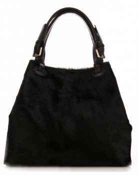 Bőr táska shopper bag Vera Pelle fekete 8078(2