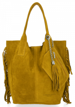 Bőr táska shopper bag Vittoria Gotti mustár B16